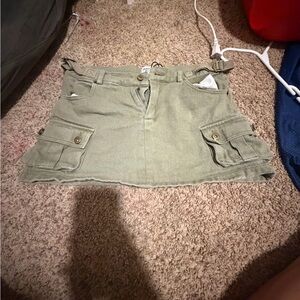 Princess Polly Sage Green Mini Skirt